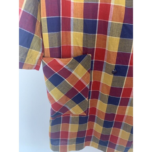 Rutledge Scottish Clan Checkered, Retro Collared Double Breast Button Up Dress - Picture 4 of 6